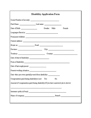 Forms Disability Application Form