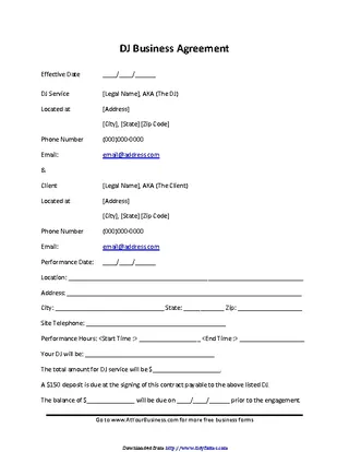 Forms Dj Business Agreement