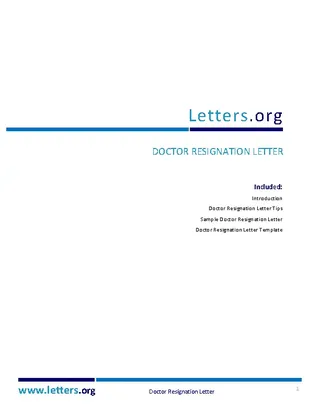 Doctor Resignation Letter Template