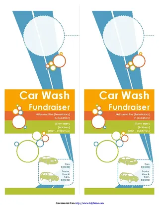 Forms Door Hanger For Car Wash Fundraiser