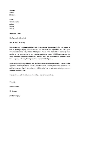 Download Acknowledgement Letter Sample For Receipt Of Resume