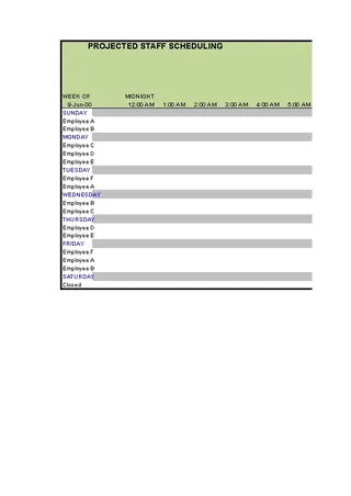 Download Employee Weekly Work Schedule Template Excel