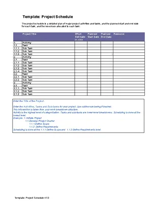 Download Project Schedule Template Word Doc