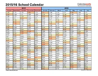Forms Download School Calendar 2015 16 Template