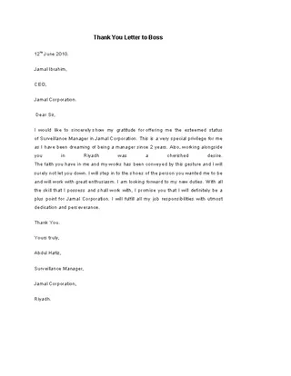Forms Download Thank You Letter Template To Boss