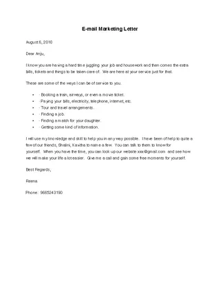 Forms E Mail Marketing Letter