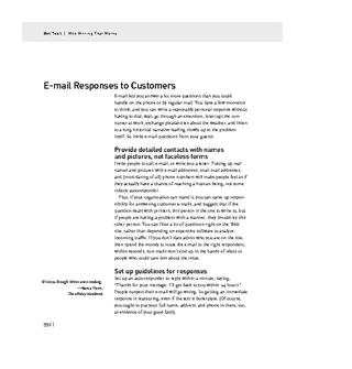 E Mail Responses To Customers