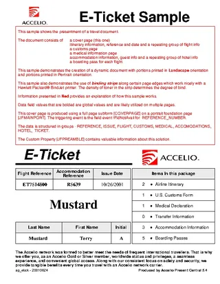 Forms E Ticket Itinerary Template