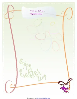 Easter Bunny Letter Template 1