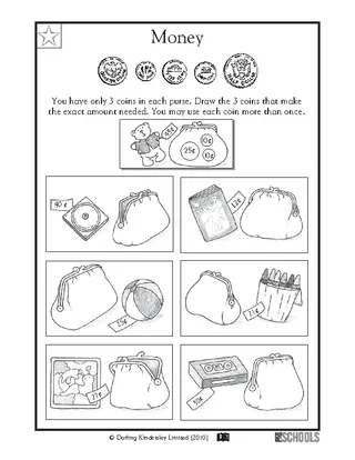 Easy Math Money Worksheets For Kids Template