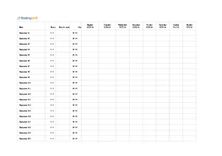 Editable Monthly Staff Work Schedule Template Excel Format
