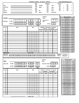 Forms Editable Template For Basketball Scoreboard