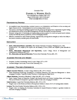 Education Focused Cv Template