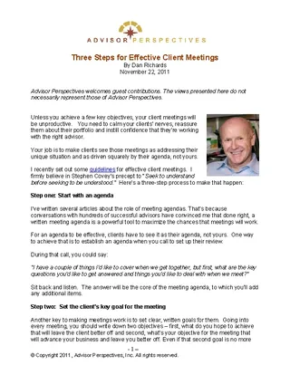 Effective Client Meeting Agenda Sample Template