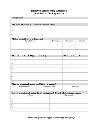 Effective Meeting Agenda Template For Family Sample