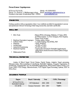 Electronics Technician Resume
