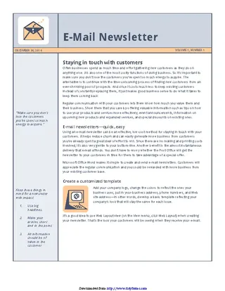 Forms Email Newsletter