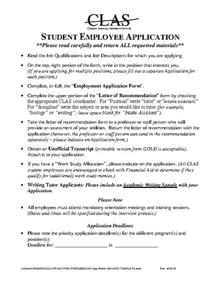 Employee Application Template