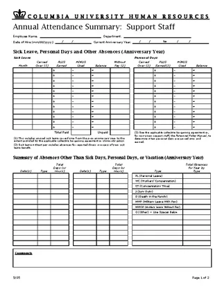 Forms Employee Attendance Form