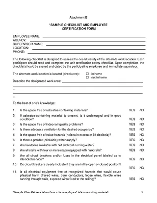 Forms Employee Checklist Template