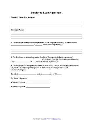 Forms Employee Loan Agreement 1