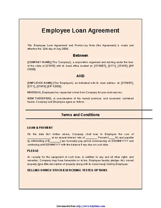 Forms Employee Loan Agreement 2