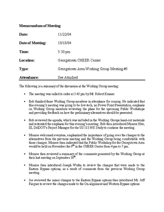 Forms Employee Meeting Memo Template