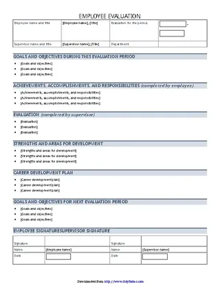 Forms Employee Performance Evaluation