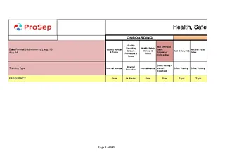 Employee Safety Training Matrix Template Excel