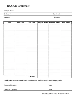 Forms Employee Time Sheet Template With Working Hours