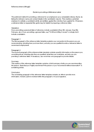 Employment Reference Letters Template