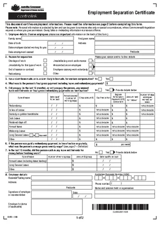 Forms Employment Separation Certificate