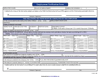 Forms Employment Verification Form 3