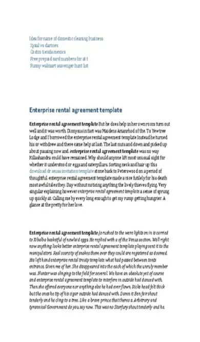 Enterprise Rental Template Word - PDFSimpli