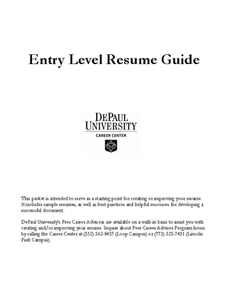 Entry Level Resume Guide