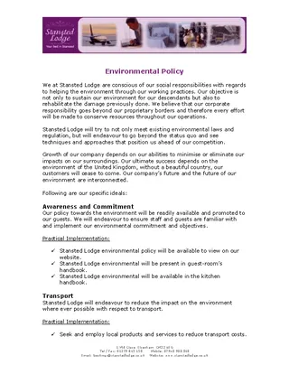 Forms Environmental Policy Template