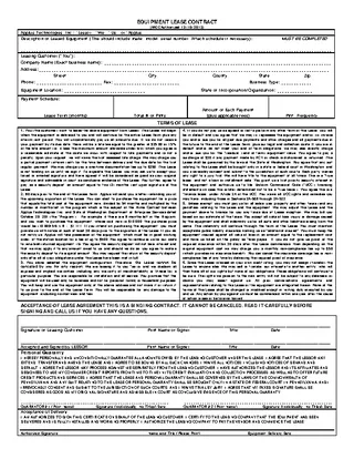 Equipment Lease Contract Template