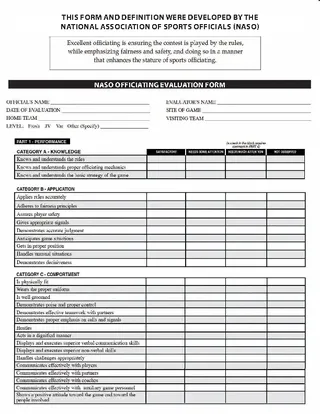 Forms Evaluation Form