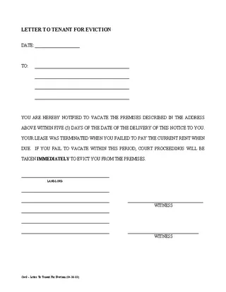 Forms Eviction Notice Template 1
