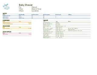 Example Baby Shower Checklist