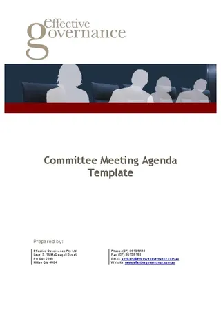 Example Committee Meeting Agenda Template For Emergency