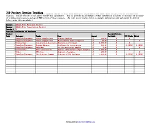 Example Invoice Tracking Spreadsheet