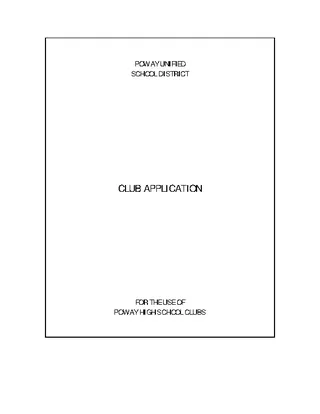 Example Poway High Club Application Free Download
