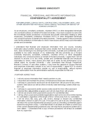Forms Example Salary Human Resources Confidentiality Agreement