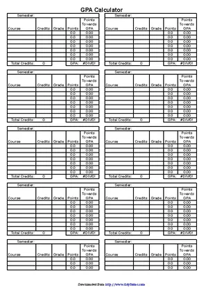 Excel Gpa Calculator