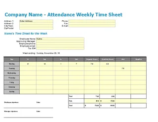 Forms Excel Timesheet Template