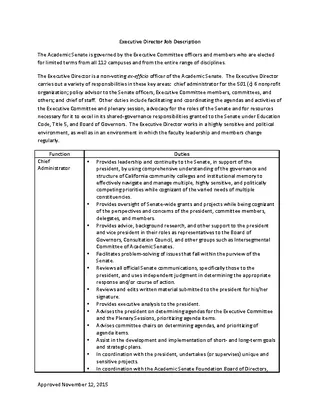 Forms Executive Director Job Description Template