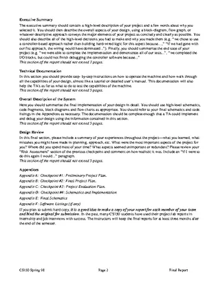 Forms Executive Project Summary Template
