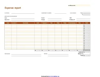 Expense Report For Office Use