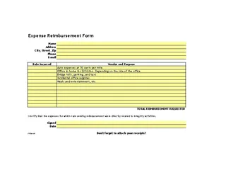 Expenses Claim Form
